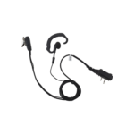 Micrófono de solapa con gancho suave para la oreja y fibra trenzada para puerto de accesorios Icom de 2 pines con tornillos