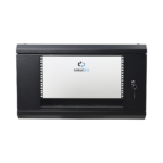 Gabinete de Pared de 6U con Puerta de Cristal Templado, 455 mm de Profundidad Total, Rack de 19in, Acero Reforzado Color Negro.