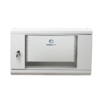 Gabinete de Pared de 6U con Puerta de Cristal Templado, 455 mm de Profundidad Total, Rack de 19'', Acero Reforzado Color Gris Mate