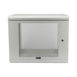 Gabinete de Pared de 9U con Puerta Perforada 455 mm de Profundidad, Rack de 19'', Acero Reforzado Color Gris Mate