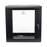 Gabinete de Pared de 12U con Puerta de Cristal Templado, 455 mm de Profundidad, Rack de 19'', Acero Reforzado Color Negro.