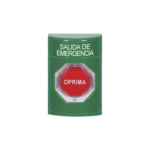 Botón de Salida de Emergencia , Texto en Español,  Acción Mantenida, Girar para Restablecer, LED de iluminación