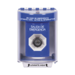 Botón de Salida de Emergencia, Texto en Español, Tapa Protectora de Policarbonato Súper Resistente, Llave para Activar