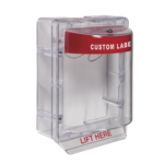 Cubierta Protectora Serie Stopper II® De Policarbonato, Con Bocina, Espaciador Transparente, Montaje en Superficie, Etiqueta Personalizada