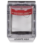 Cubierta Protectora de Policarbonato Serie Stopper II® , Con Bocina, Con Espaciador, Montaje Empotrado, Etiqueta en Español, IP54