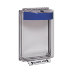 Cubierta universal transparente con mensaje de incendio en Español