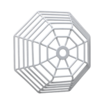 Rejilla de acero Web Stopper® para protección de detectores de humo de vandalismo y accidentes. Bajo perfil, montaje empotrado.