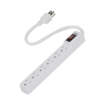 Multicontacto con cable 30 cm. 6 tomas 127 Vca línea, tierra, neutro 15 A max.