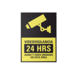 Etiqueta de Videovigilancia en Vinil Adhesivo Mate / Paquete con 10