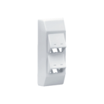 Soporte Con 4 Puertos Mini-Com, Con Bisagras de Instalación a Presión, Para Canaletas T45, Material PVC Rígido, Color Blanco Mate