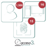 [BAJO PEDIDO] Licencia para software Acceso3 TITANIUM / 3 Años / 1500 Empleados / 16 reloj / 16 PC