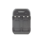 Cargador rápido de 2 compartimientos para baterías Ni-MH; Aplicable en baterías de 9 V /color negro