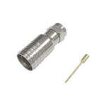 Conector F Macho en 75 Ohm, Plegable para Instalar en Cables Coaxiales RG-11, Cuerpo de Bronce-Niquelado/ Teflón.