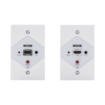 Kit Extensor HDMI en PLACAS DE PARED para distancias de 40 metros / Resolución 1080P @ 60 Hz / Cat 6/6A/ 7 / HDR/ Cero Latencia / Soporta Control Remoto / Placa de pared de 2.74 x 4.49” (tamaño estándar de EE.UU.).