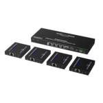 Kit Divisor y Extensor HDMI | 1x4 | Hasta 70 m |Resolución 4K @ 60 Hz |  Cat 6/6a/7 | IPCOLOR | CERO LATENCIA | Puerto S/PDIF | EDID | RS232 | Salida Loop / PoC