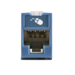 Jack UltraMAX Cat6, UTP, Montaje híbrido en Placa de Pared (Plano y Angulado), Color Azul, Punch Down