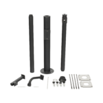 Poste Seccionado de 3 Metros / Especializado para la Instalación de Videovigilancia / Incluye Base de Cimentación y Brazo para Cámara PTZ / Color Negro