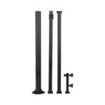 Poste Seccionado de 6 Metros / Tubos Mas Gruesos / Especializado para la Instalación de Videovigilancia / Incluye Base de Cimentación y Brazo para Cámara PTZ / Color Negro