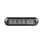 Luz Auxiliar Ultra Brillante  IP67 de 6 LEDs, Color Rojo/Claro, con mica transparente y bisel negro