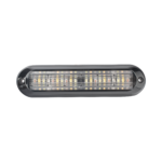 Luz Auxiliar, Ultra Brillante, IP67, 18 LEDs, Tricolor, Color Rojo/Claro/Ambar, con mica transparente y bisel negro