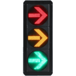 Señal de Tráfico Vertical de Giro a la Derecha / LEDs RYG / Carcasa PC y ABS / IP53 / Transformador AC 24 V / Φ 300 mm / Vida útil de LEDs ≥ 100,000 Hrs