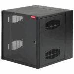 Gabinete AccessPlus de Montaje en Pared de 19in, Rieles Numerados y Roscados #10-32, Puerta con Ventana de Seguridad, 600 mm de Ancho, 762 mm de Profundidad, 12 UR, Color Negro