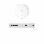 Kit DEMO de Router Multi-Servicio / 1 puerto 10/100/1000 Mbps(WAN) / 4 puertos 10/100/1000 Mbps(LAN) PoE / 50W + Punto de Acceso Wi-Fi 6 / 1.775 Gbps / MU-MIMO 2x2 (2.4GH y 5GHz) / Smart Antenna más cobertura / Instalación en techo y pared