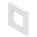 Embellecedor para Caja Europea / Dimensiones 84x84x8 mm Externas / ABS Antimicrobiano / Blanco con Efecto de Contraste / Colocación Fácil y Rápida