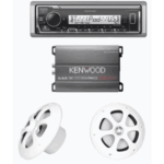 Kit de estereo con Bluetooth KMR-M332BT | Amplificador KAC-M1814  | mas Par de bocinas KFC-1613MRW