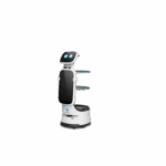 Robot de Entrega Automatizado / Área de Cobertura Máxima 200*200? / Velocidad de Movimiento Ajustable 0.1~1.0 m/s / Colaboración Multi-robot Hasta 20 Robots / Batería de Ion de Litio Ternaria / Pantalla de Publicidad 18.5 pul