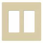 Placa de pared 2 espacios, para atenuador (dimmer), apagador ó control remoto inalámbrico LUTRON.