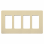 Placa de pared 4 espacios, color blanco, para atenuador (dimmer), switch ó control remoto PICO inalámbrico