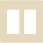 Placa de pared 2 espacios, para atenuador (dimmer), apagador ó control remoto inalámbrico LUTRON.