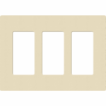 Placa de pared 3 espacios, para atenuador (dimmer), apagador ó control remoto inalámbrico LUTRON.