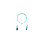 Jumper de Fibra Optica Multimodo 50/125 OM3, LC-SC Duplex, OFNR (Riser), Color Aqua, 15 Metros