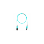 Jumper de Fibra Optica Multimodo 50/125 OM4, LC-SC Duplex, OFNR (Riser), Color Aqua, 5 Metros