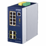 Switch Industrial Administrable Capa2, 8 Puertos Gigabit con PoE+ 802.3at, 2 Puertos SFP de 100/1G y 2 Puertos SFP de 100/1G/2.5G