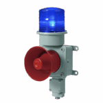 Combinación de baliza LED color Azul con sirena electrónica para aplicaciones de la industria pesada  máx.114 dB a 220 VCA