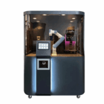 Solución Robótica Dobot para Barra de Café / Capacidad 100-150 Bebidas / Tiempo de Producción 45-90 segundos / Pantalla Táctil 10.1 Pulgadas / Método de Pago por Escaneo / Auto-Limpieza / Operación 24 Horas