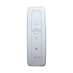 Control remoto 1 canal para motores de persiana Somfy con señal inalámbrica, instrucciones: sube, baja y detener, con posición favorita programada.