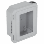 Caja Impermeable De Fibra De Vidrio, 8.77" (22.27cm) Alto x 6.77" (17.19cm) Ancho x 4.06" (10.31cm), Con Ventanilla, Listado UL/cUL, Hecho En EE.UU, Serie EnviroArmour®