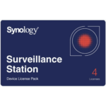 Licencias de Dispositivos de Vigilancia Synology | Paquete de 4 Licencias | Compatibilidad con Cámaras IP, Módulos de E/S, Altavoces IP | Gestión Centralizada CMS | Licencias Predeterminadas Incluidas.