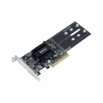 Tarjeta de Expansión M2D18 | PCIe 2.0 x8 | Compatible con NVMe y SATA SSD | 2 Ranuras M-key | Perfil Bajo y Altura Completa | Garantía de 3 Años.