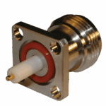 Conector N Hembra, montaje con 4 perforaciones a 18 mm