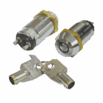 Interruptor de Llave Tubular / Diseño "See-Saw'"Anti retorcimiento / Carcasa de Aleación de Zinc Cromado / Contactos Plateados con Tratamiento Anti-Sulfuración / Base de Bachelita / Terminales Redondos / 2A@12VDC