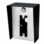 Gabinete para Montaje en Poste ENFORCER / Carcasa de Acero con Pintura en Polvo / Placa Frontal de Acero Inoxidable con Bisagra / IP65 Impermeable / Incluye Herrajes de Montaje y 2 Llaves / Compatible con Dispositivos de Formato Angosto y Ancha