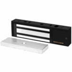 Chapa Magnética 1200 Lbs / En Color Negro / Con Sensor De Adherencia / Led De Estatus / Alimentación 12/24 Vdc Ajustable / Libre de Magnetismo Residual
