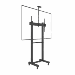 Montaje de Piso Móvil para Pantallas de  65 in a 100 in | vesa 100 x 100 hasta 1000 x 600 | carga maxima soportada 120kg| Fabricado en aluminio y acero
