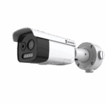 Cámara Bullet Bi-espectro Térmica y Óptica / 5MP Óptico + 160×120 Térmico / Detección Humana 100m y Vehicular 300m / Alarma Temperatura -20°C a 150°C / Detección Incendios y Fumar / IP6