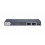 Switch Gigabit PoE+ / Administrable / 16 Puertos 1000 Mbps PoE+ / 2 Puertos SFP / Configuración Nube desde Hik-ParnerPro / PoE hasta 300 Metros / 225 Watts